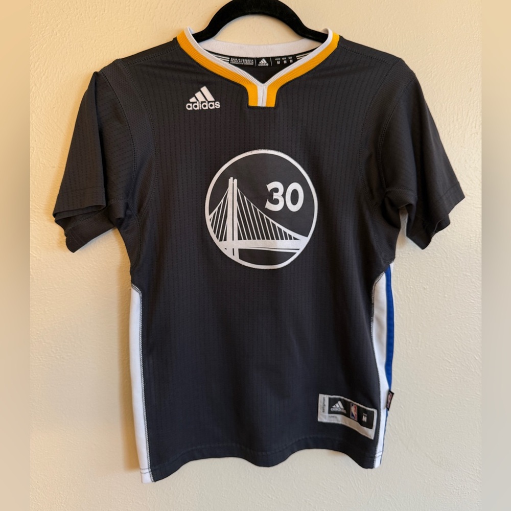 100% Authentic Stephen Curry Adidas Warriors Slate Sleeve Swingman Jersey Size M